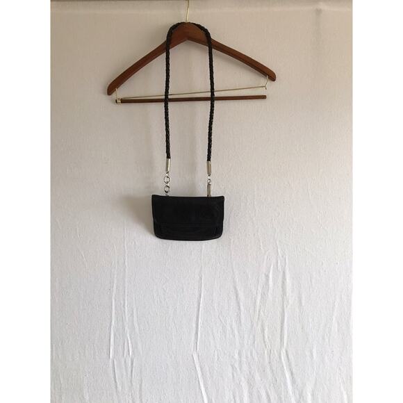 Vintage‎ Carlos Falchi black leathercrossbody